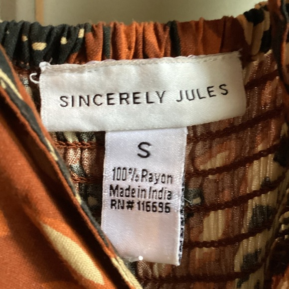 Sincerely Jules NWT Jumpsuit S Wide Leg Halter Cruise Resort Palm Neutral Safari - Picture 9 of 9